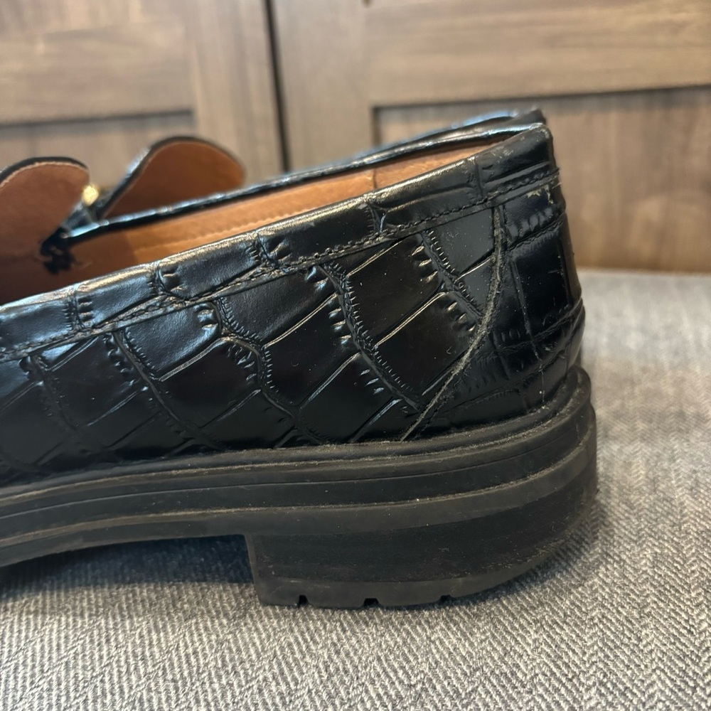 Madewell Black Loafers with Gold Buckle - Picture 4 of 12
